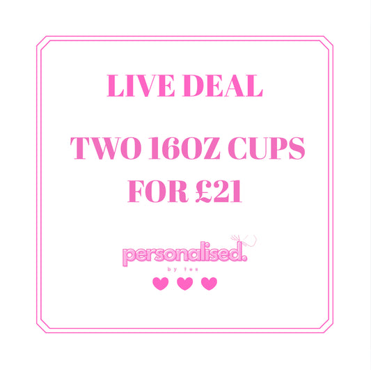 2 for £21 Glass & Plastic 16oz Cups